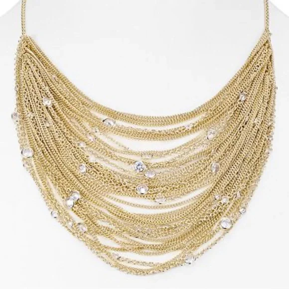 NWT Rare Kendra Scott Anastasia Necklace Yellow Gold Chains & CZ’s Perfect GORG! - Picture 1 of 12